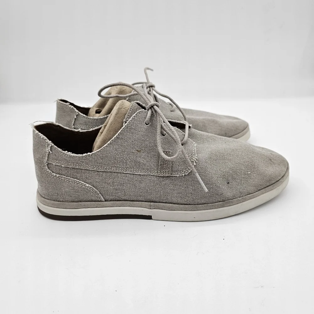Rockport CH9281 Mens Austyn Grey Lace Up Plain Toe Canvas Oxford Shoe Size 8